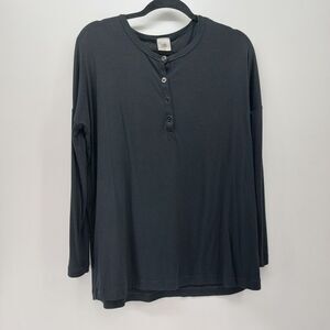 CAbi Womens Long Sleeve Black Blouse top Over Sized XS